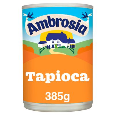 Tapioca Dessert Can 385g, Pack of 6, Ambrosia Ready to Serve Tapioca Can, A Source of Calcium, No Artificial Colours or preservatives, Suitable for Vegetarians, Enjoy hot or Cold as a Dessert