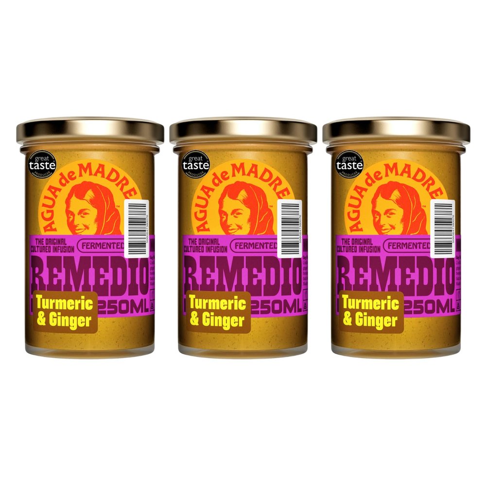 Agua de Madre Remedio Turmeric & Ginger Fermented Tea Infusion, 3 x 250ml