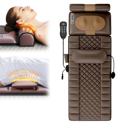 SJHDHDA Comfier Massage Mat with Heat Pad, Full Body Massage Bed with Shiatsu Neck Massage Pillow, 10 Vibrating Motors for Back, Waist, Legs, Relieve Fatigue and Soreness, Gifts Learned extensively