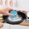 Purgreat Cast Iron Scrubber | Dish Scrub Brush | 316 Cast Iron Cleaner Chainmail Scrubber for Cast Iron Pan Skillet Cleaner - Blue view 2