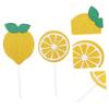 DECOMELODY 48pcs Glitter Cupcake Toppers for Fruits Theme Party Decorations for Lemonade Stand and Birthday Celebrations view 4