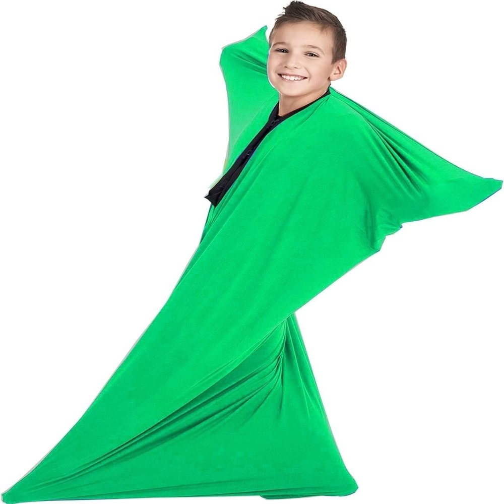 Sensory Body Sock for Adult, 65"x29" Full-Body Wrap Stretchy Body Sox to Relieve Stress for Adult with Autism, Anxiet(Green,XL)