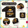 100 PCS Graduation Party Disposable Napkins, 6.5x6.5 Inch Paper Napkins, Congrats Grad Napkins 2 Ply, Star Dinner Hand Napkin for College High School Graduation Party Supplies Black view 3