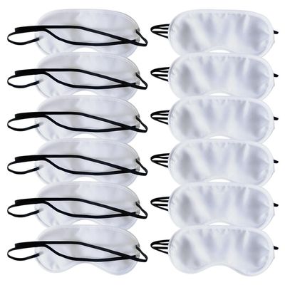 12 Pcs Solid Color Eye Masks Sleeping Eye Covers Soft Sleep Blindfolds Night Time Eye Masks Elastic Strap Eye Masks DIY Sleep Eye Masks Party Favor Eye Masks for Travel Home