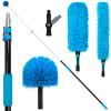 20 FT High-Reach Duster Kit with 5-12FT Extendable Pole, High Ceiling & Fan Duster Cleaning Combo with Telescopic Pole, Cobweb Brush, Ceiling Fan Duster, Feather Duster for Indoor & Outdoor Cleaning view 1