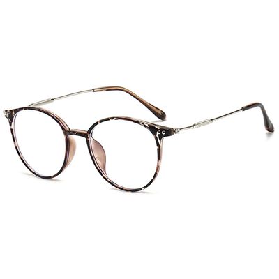ABETOS Round Reading Glasses for Women Men Blue Light Blocking Glasses Oval Metal Retro Fashion Lightweight Computer Eyeglasses Readers Anti Eyestrain, Tortoiseshell+1.0