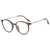 ABETOS Round Reading Glasses for Women Men Blue Light Blocking Glasses Oval Metal Retro Fashion Lightweight Computer Eyeglasses Readers Anti Eyestrain, Clear Dark Brown+1.0 view 1