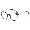 ABETOS Round Reading Glasses for Women Men Blue Light Blocking Glasses Oval Metal Retro Fashion Lightweight Computer Eyeglasses Readers Anti Eyestrain, Gloss Black+2.0 view 1