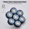 7 Blades Head Shaver Replacement Heads, Universal Fit for Electric Razors, Wet & Dry Use, 7D Floating Design, Stainless Steel Blade Heads, Ideal for Men's Face & Bald Head Shaving (2count) view 2