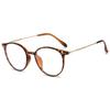 ABETOS Round Reading Glasses for Women Men Blue Light Blocking Glasses Oval Metal Retro Fashion Lightweight Computer Eyeglasses Readers Anti Eyestrain, Leopard+1.5 view 1
