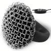 Cast Iron Scrubber 316L Chainmail Cleaner for Pans, Frying Pans & Grills, Ergonomic Handle &Large Panel for Cleaning Cast Iron view 1
