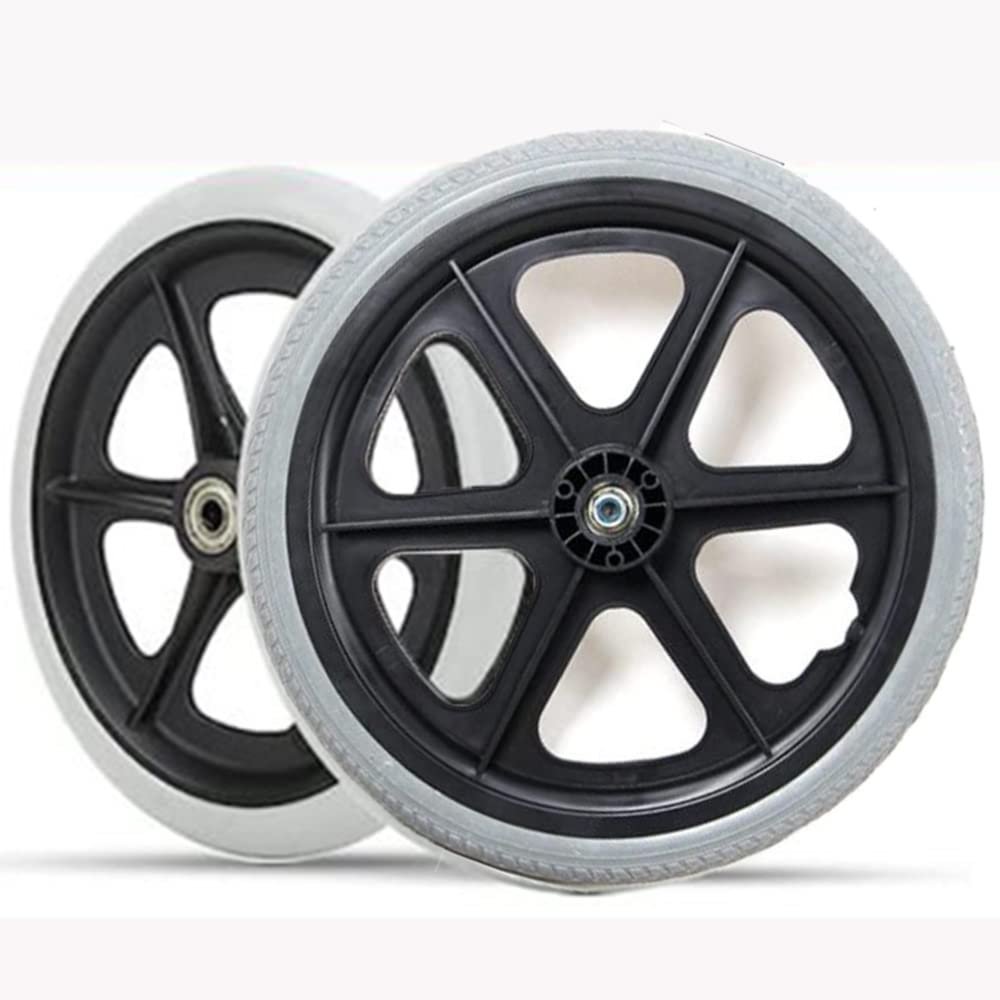 16" Wheel Replacement Accessories For Wheelchair, Non Pneumatic Wheelchair Rear Wheel Parts, Wheelchair Wheels Replacement For Rollators, Walkers (Size : 2X)