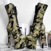 Women's Platform High Heels 20 CM/8 inch Stiletto Platform Boots Round Toe. Unisex-Adult Boots Suitable for Party, Club, Disco,Green,3 UK view 2