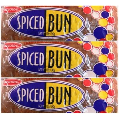 National Spice Bun, 340g, Pack of 3