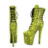 Women's Platform High Heels 20 CM/8 inch Stiletto Snake Print Ankle Boots. Unisex-Adult Plus Size Boots Suitable for Club, Dancing,Green,4 UK view 1