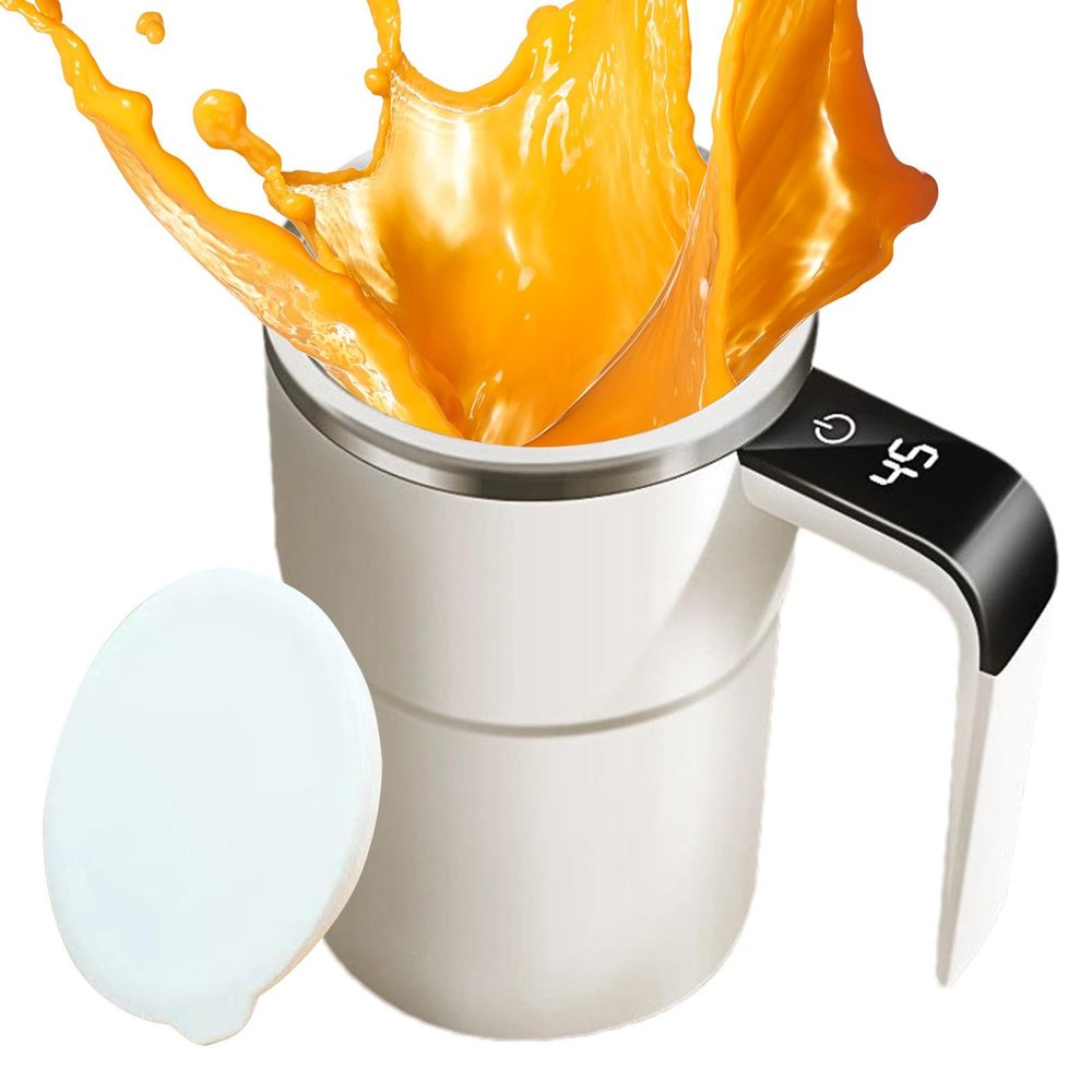 Electric Mixing Cup - Automatic Cup Stirring Cup With Rechargeable LCD Display | Cup Pourer For Milk, Protein Shakes, Smoothies And Mixed Drinks, Technolo