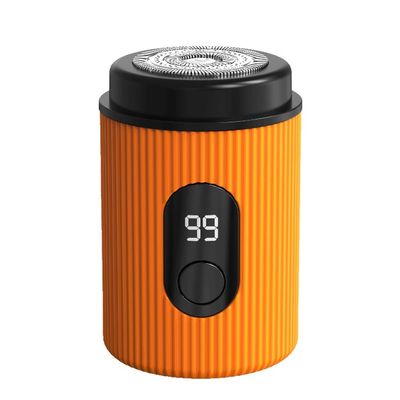 Electric Shaver Portable USB Charging Smart Digital Display Men's Shaver Easy Travel Shaver Men's Gift Orange