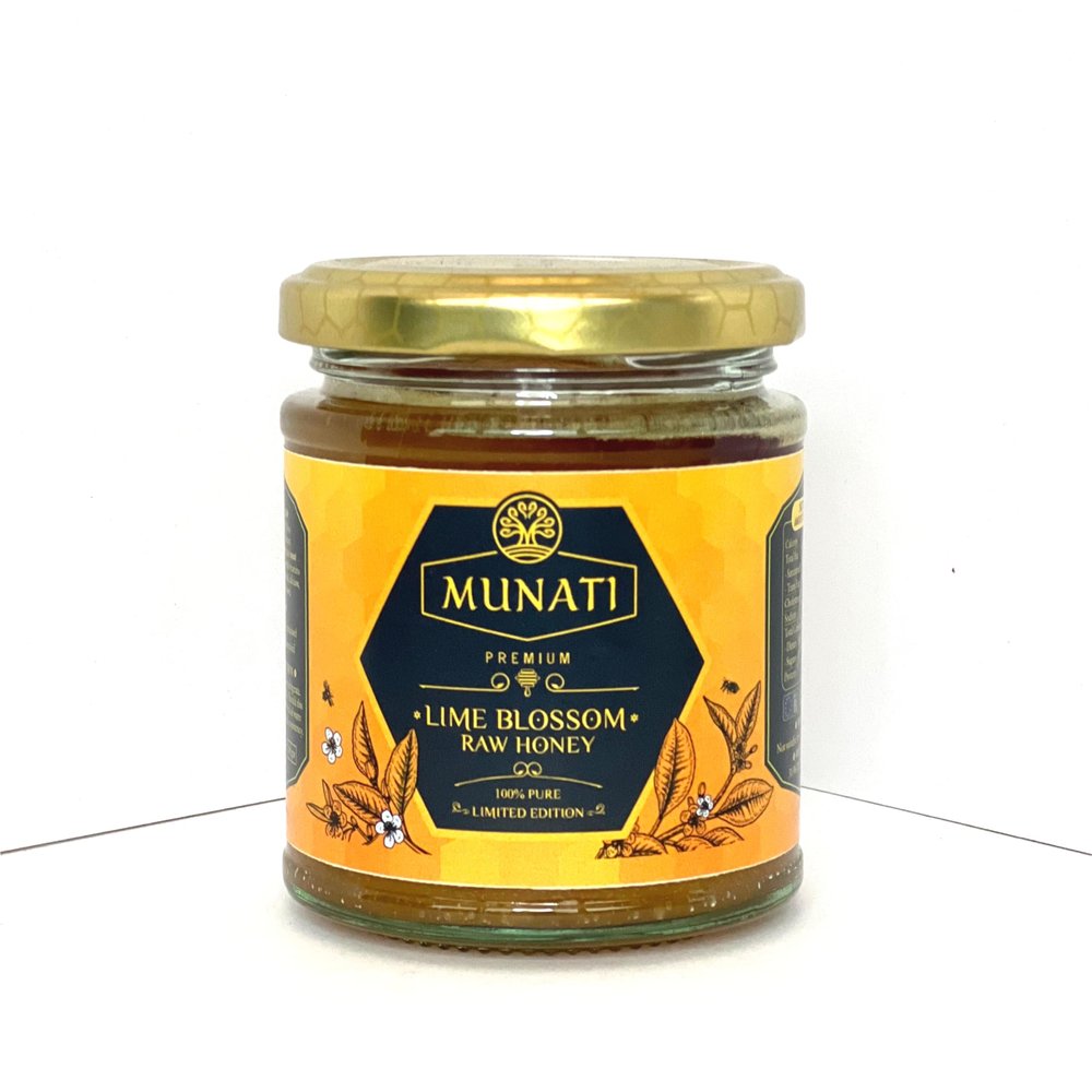 Munati Premium Lime Blossom Raw Honey, 100% Pure, Limited Edition