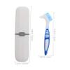 Anneome Portable Travel Denture Toothbrush Set with Soft Bristles and Storage Box, Pp Material Double Toothbrush Holder for Outdoor Activities and Business Trips, Eliminates Oral Odour view 2