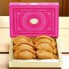 Ghasitaram Gifts Jaiccha Holi- Sweets/Holi Hampers/Thandai Brown Cane Basket of Gujiyas, Sweets/ Bites, Namkeen, Thandai and Organic Gulal view 3