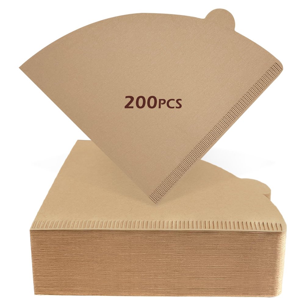 200 Count Coffee Filters 2, Cone Coffee Filters, Unbleached Natural Disposable Paper Filter 2-4 Cup Fits for Pour Over Dripper and Coffee Maker, Suitable for