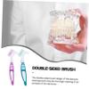 Anneome 2pcs Denture Cleaning Toothbrush Double Sided Brush Design Portable Creative Pp Nylon Material Not Easily Deformed for Cleaning Denture view 4