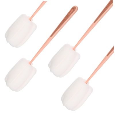 FreshCart Basics 1set Bottle Brush Washer Cleaner Water Bottle with Bottles Cleaning Cup Liquid Nozzles Portable Brush Long Handle Brush 4pcs