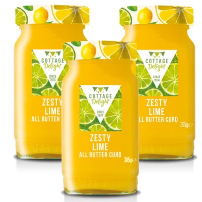 Cottage Delight - Zesty Lime All Butter Curd - 305g - Pack of 3