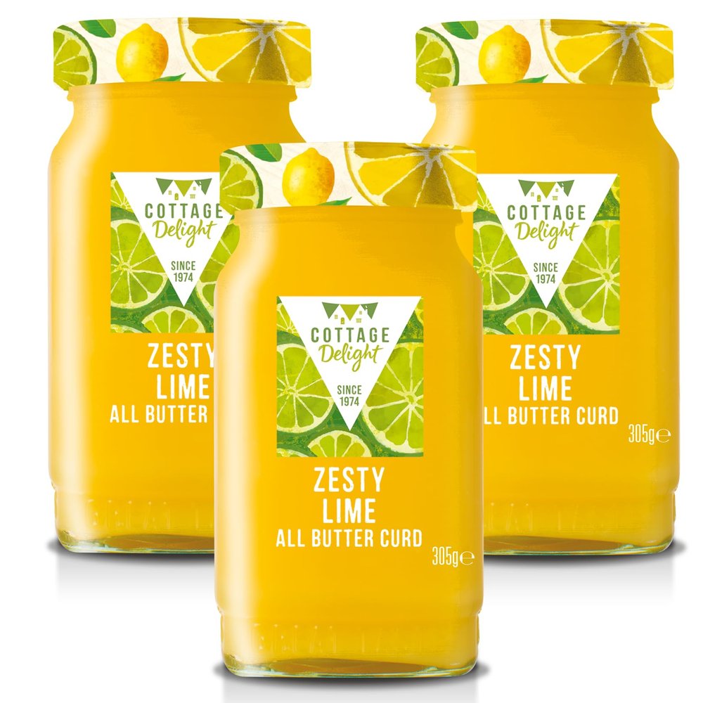 Cottage Delight - Zesty Lime All Butter Curd - 305g - Pack of 3