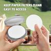 Coffee Filter Holder with Lid for Travel Replacement Part Compatible with Aeropress Original & Go Espresso Maker with Pack of 50 Count 64mm Paper Filters view 3