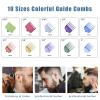 10PCS Hair Clipper Guards Cutting Guides compatible with Wahl Hair Clippers -From 1/16" to 1" Attachment (Colorful) view 2