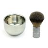 FOMIYES Hair Shaving Brush with Heat Insulation Nylon Stainless Steel Shaving Bowl Set Sturdy Aluminium Alloy Handle Random Color view 4
