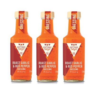 Cottage Delight - Roast Garlic & Red Pepper Dressing - 220ml - Pack of 3