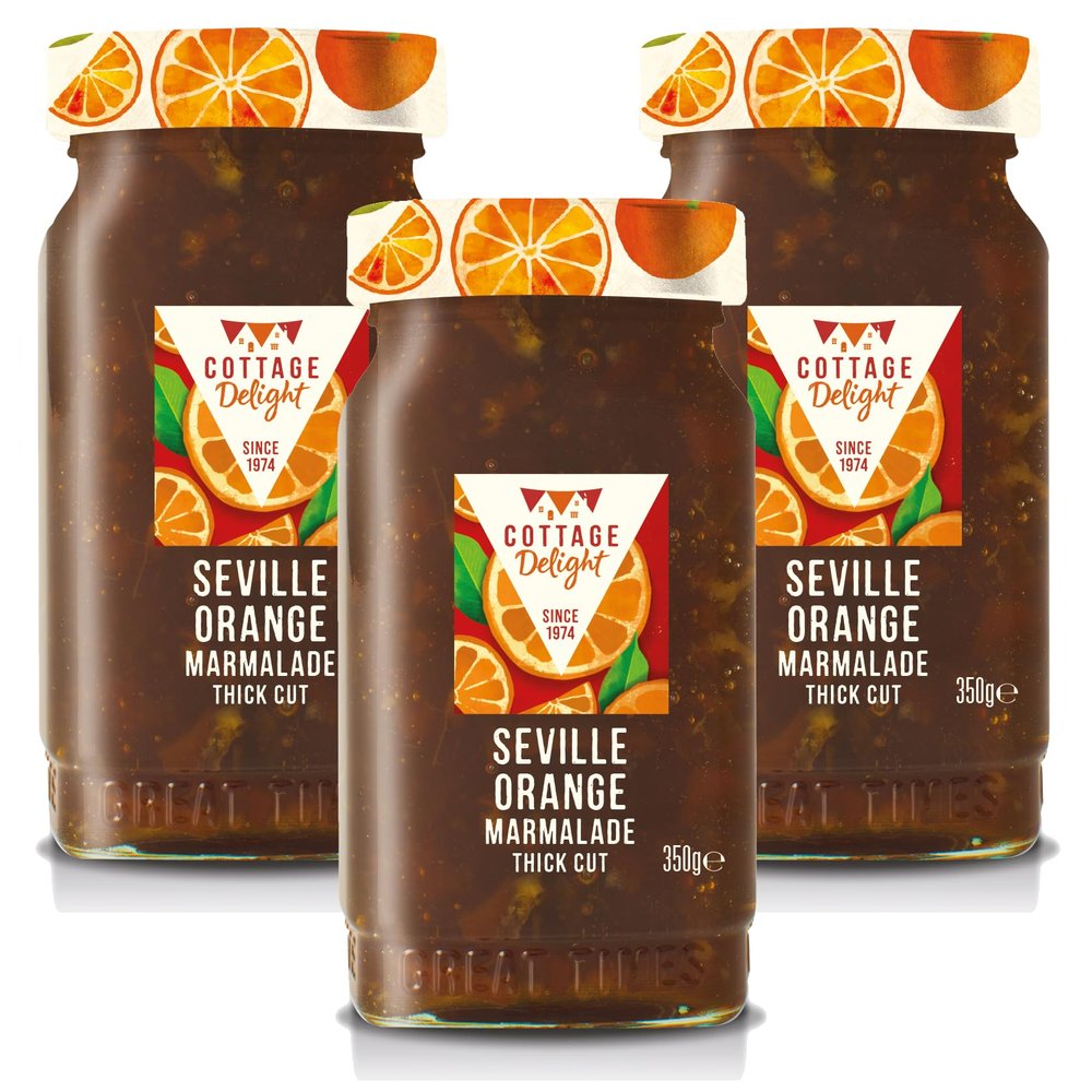 Cottage Delight - Seville Orange Marmalade Thick Cut - 350g - Pack of 3