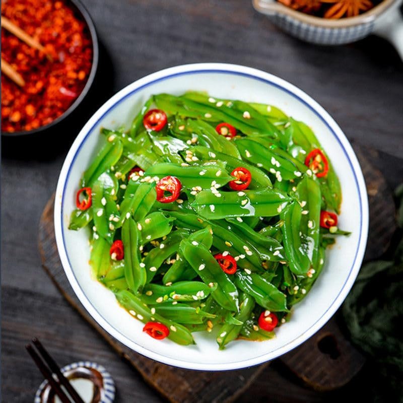 Pickled seaweed silk, instant seaweed salad, sour and hot wakame slices, kelp, spicy pickles vegetable, side dishes, delicious kimchi, cold mixed dishes, leisure snack (Undaria pinnatifida,1 bag)