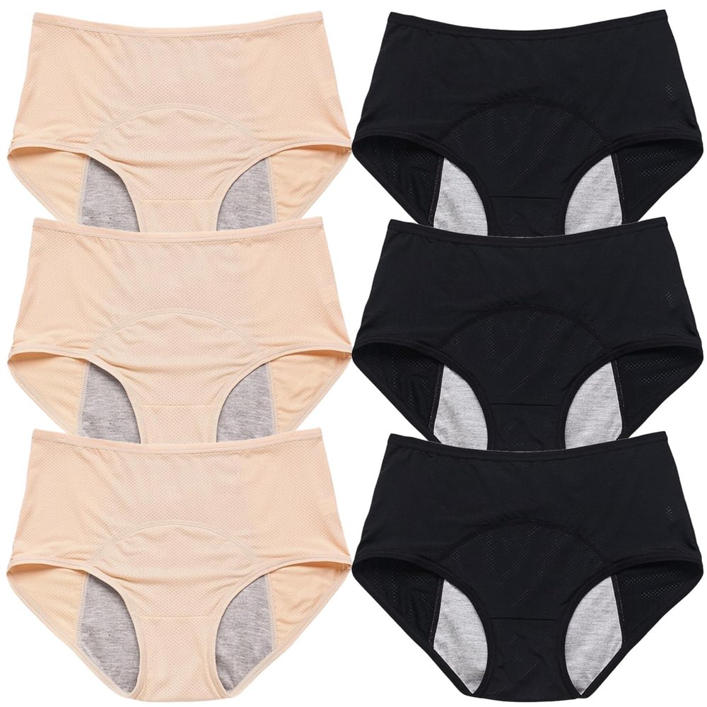 HMLSYZX Leakproof Ladies Underwear, Washable Incontinence Underwear for Women, Middle High Waist Leakproof Comfort Panties, Leak Proof Panties for Women Over 60