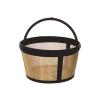 Ubxvamm Practical Golden Tone Coffee Filter Sturdy Coffee Filter Coffee Strainer for 4/6/8/12 Cup Basket Styles Coffee Maker view 1