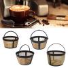 Ubxvamm Practical Golden Tone Coffee Filter Sturdy Coffee Filter Coffee Strainer for 4/6/8/12 Cup Basket Styles Coffee Maker view 2