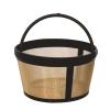 Ubxvamm Practical Golden Tone Coffee Filter Sturdy Coffee Filter Coffee Strainer for 4/6/8/12 Cup Basket Styles Coffee Maker view 4