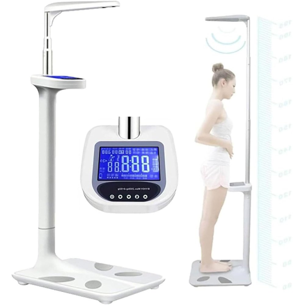 Body Weight Scale Ultrasonic Height Digital Scales for Body Weight BMI Smart Scale Step-on Body Fat Monitors Smart Scale Weighting Gym Scale for Clinics Schools