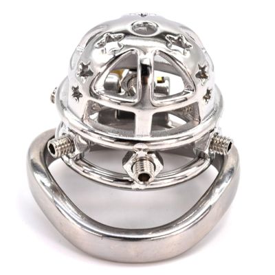 5 Rivets Stainless Steel Men's Fitness Cage with Anti-Detachment (Arc Ring, 45mm)