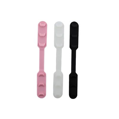 FRCOLOR 4pcs Black Silicone Mask Strap Extenders with Three Gears Freely Adjustable Mask Rope Buckles for Men and Women Simple Design