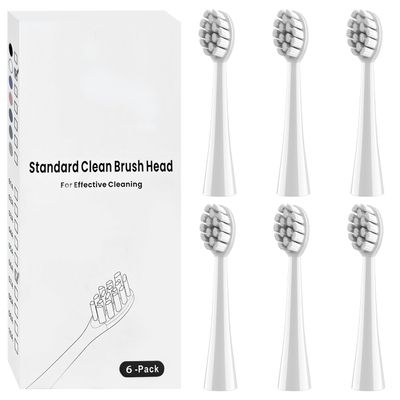 6 Pack Gum Care Replacement Brush Heads Compatible with Ordo Electric Toothbrush, White