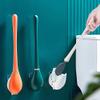 Modern Flexible Silicone Toilet Caspa for Home, Silicone Toilet Brush, 2025 New Silicone Toilet Brush and Holder Set, Toilet Brush Wall Mounted (Orange+Green) view 4