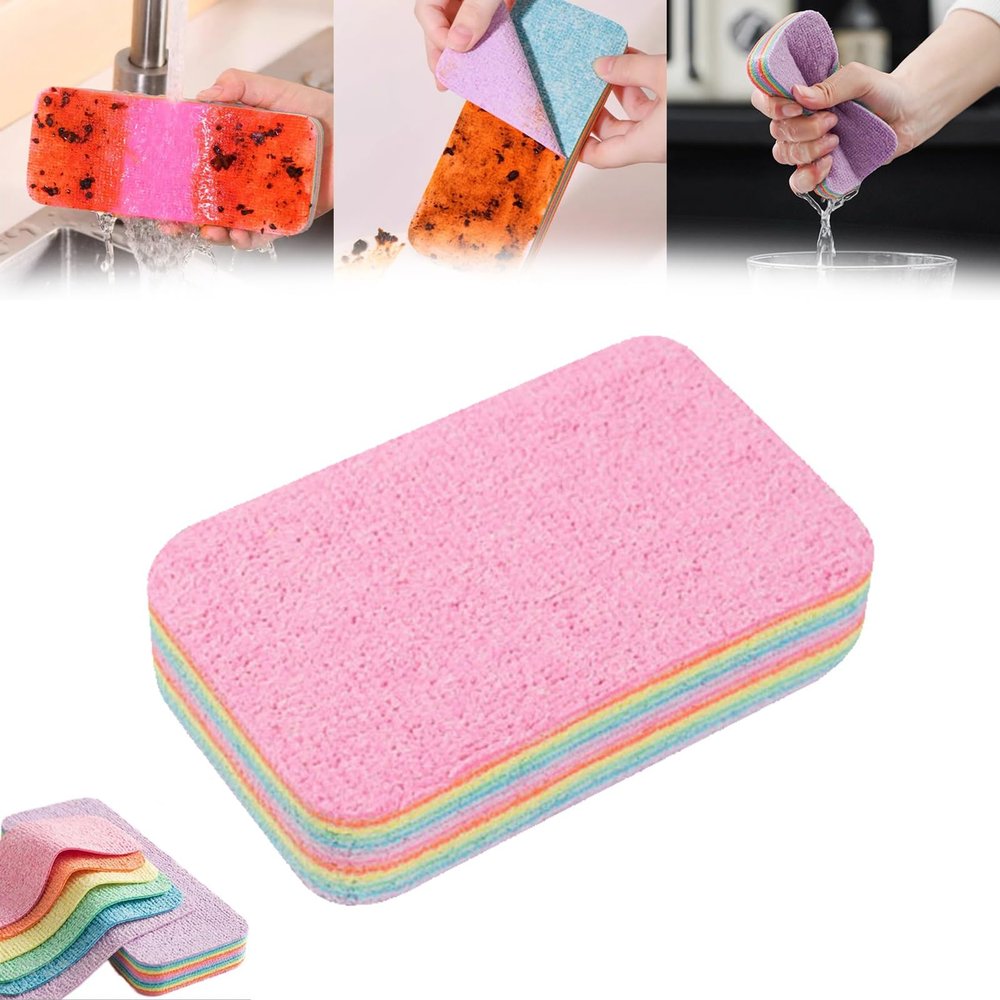 12 Layer Microfiber Sponge, 12 Layer Layered Microfiber Cleaning Sponge Block, Layered Sponge That Can Peel The Layers, Layered Sponges, Layered Sponge That U Can Peel The Layers(1 pcs,12*7)