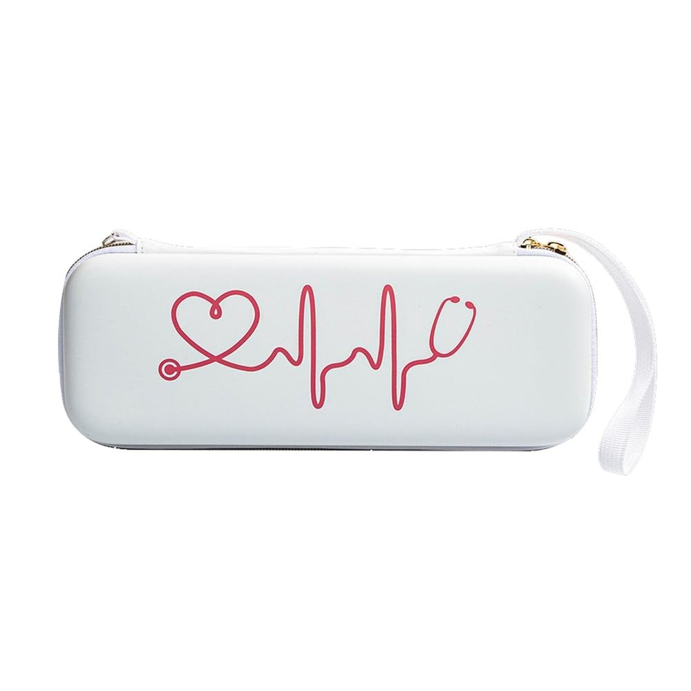Bamberg Stethoscope Storage Box EVA Portable Travel Carrying Case with Mesh Bag, Hard Drive,Pen,Medical Organizer White