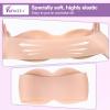 Funxzior Silicone Breast Forms Cross Dresser Strapless Breastplate Tube Top Transgender False Chest Plates Fake Tits for Mastectomy Prosthesis E Cup XL Size Boobs Cotton Filled, Bronze view 2