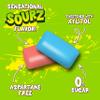 PUR Jumbo SOURZ Gum | Aspartame Free Chewing Gum | Made with Xylitol | Natural Flavour | Sour Blue Raspberry, Sour Watermelon, 20 Pieces (Pack of 1) view 4