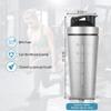 AOOWU Protein Shaker Bottle with Stainless Steel Mixing Ball 900ml, Stainless Steel Protein Shaker Cup, Protein & Supplement Shaker Bottle, Leak Proof Metal Sports Water Bottle, Gym Shaker Bottle view 2