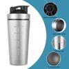 AOOWU Protein Shaker Bottle with Stainless Steel Mixing Ball 900ml, Stainless Steel Protein Shaker Cup, Protein & Supplement Shaker Bottle, Leak Proof Metal Sports Water Bottle, Gym Shaker Bottle view 3